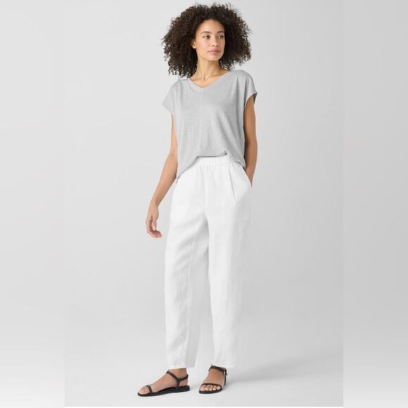 Eileen Fisher Linen Wide Leg Pants - Picture 1 of 11